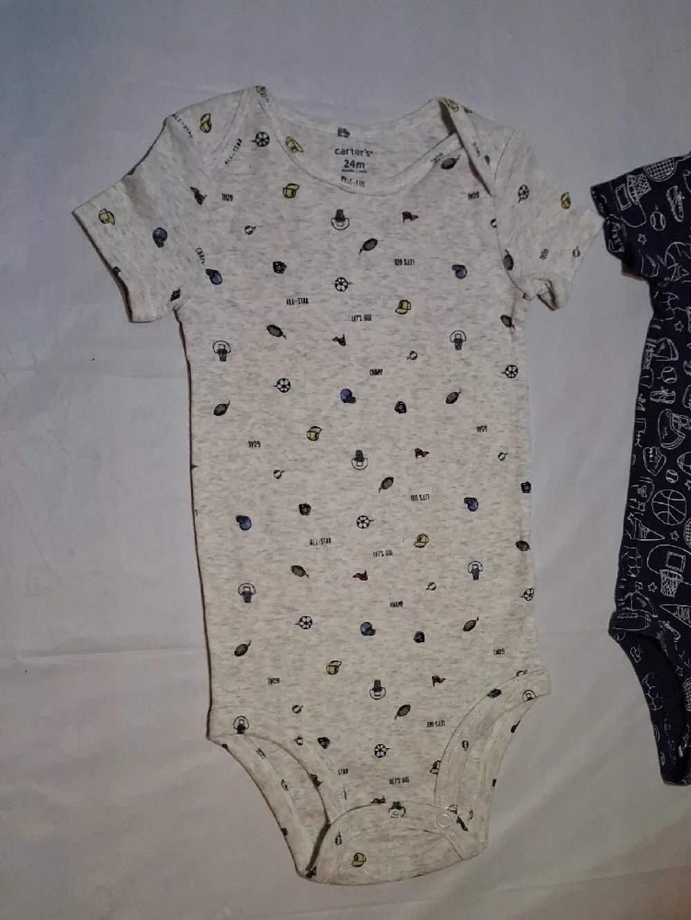 🏀 Carter's Baby Boys Allover Sports Print Bodysuits 24M (Set Of 2) 🏈
